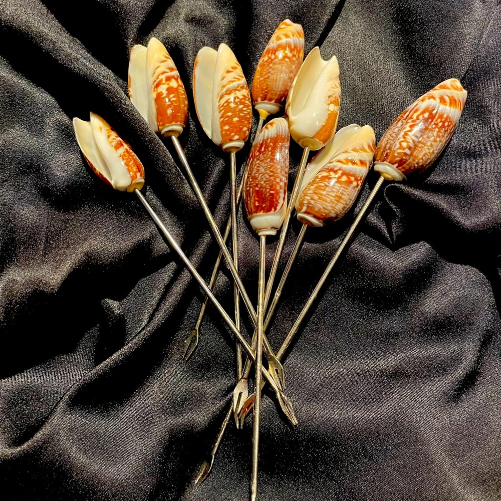 Vintage Seashell Cocktail Forks
